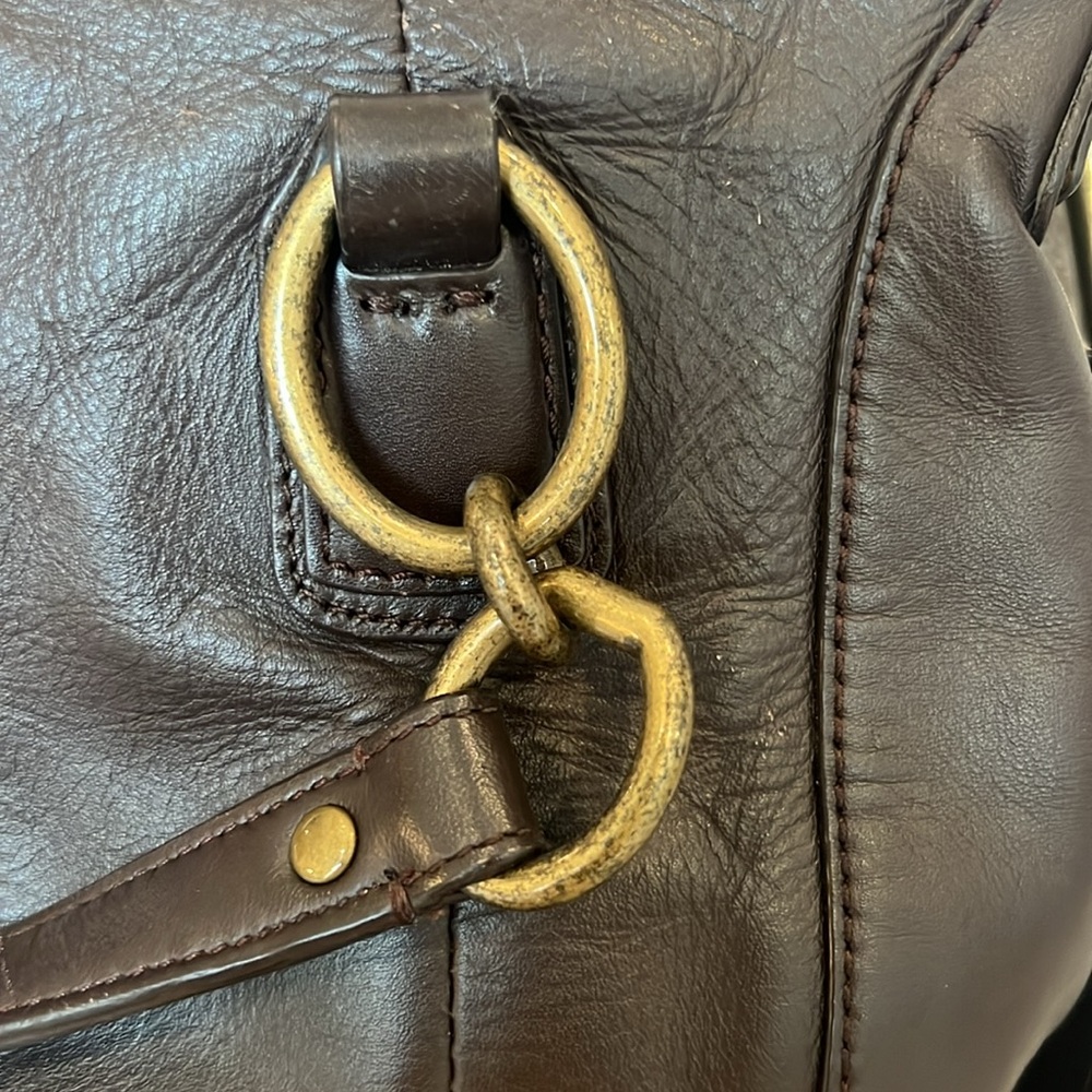 GUC modern vintage Y2K Coach Kristin woven leather hobo/crossbody. Dark brown - Picture 8 of 10
